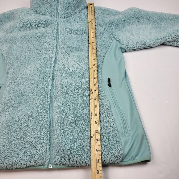 Columbia Women's Size Large Cloudy Day Full Zip Fleece Jacket Light Blue Aqua - Picture 6 of 13
